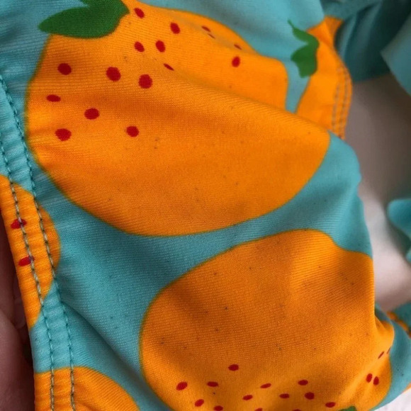 Tucker + Tate swimsuit one piece aqua blue with oranges size 9 months - Picture 8 of 9
